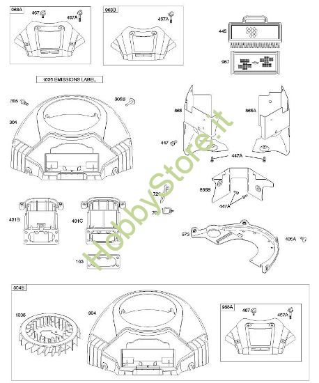 A - Depuratore aria, alloggiamento ventola B&S - 40 €¦ 405777-0126-E1 brand Stihl